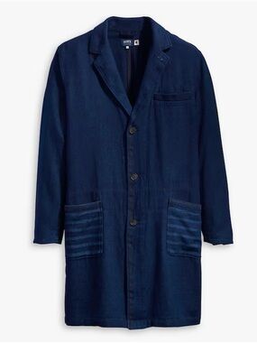 Levi's Men's Pesco Long Chore Indigo Trench Coat - Dark Blue